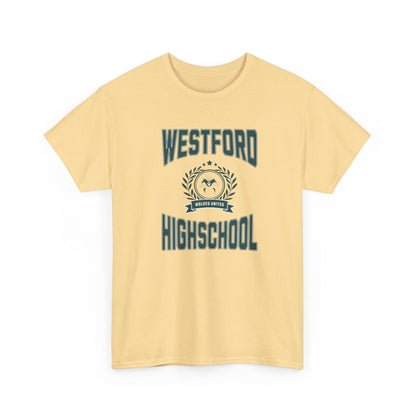 Westford High School Men  Heavy Cotton T-Shirt - Vintage School Spirit Apparel