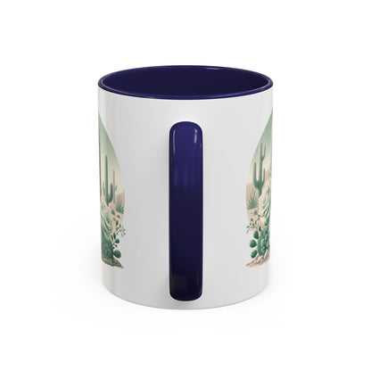 Cactus & Rose Accent Coffee Mug - Stylish 11/15oz Drinkware for Nature Lovers