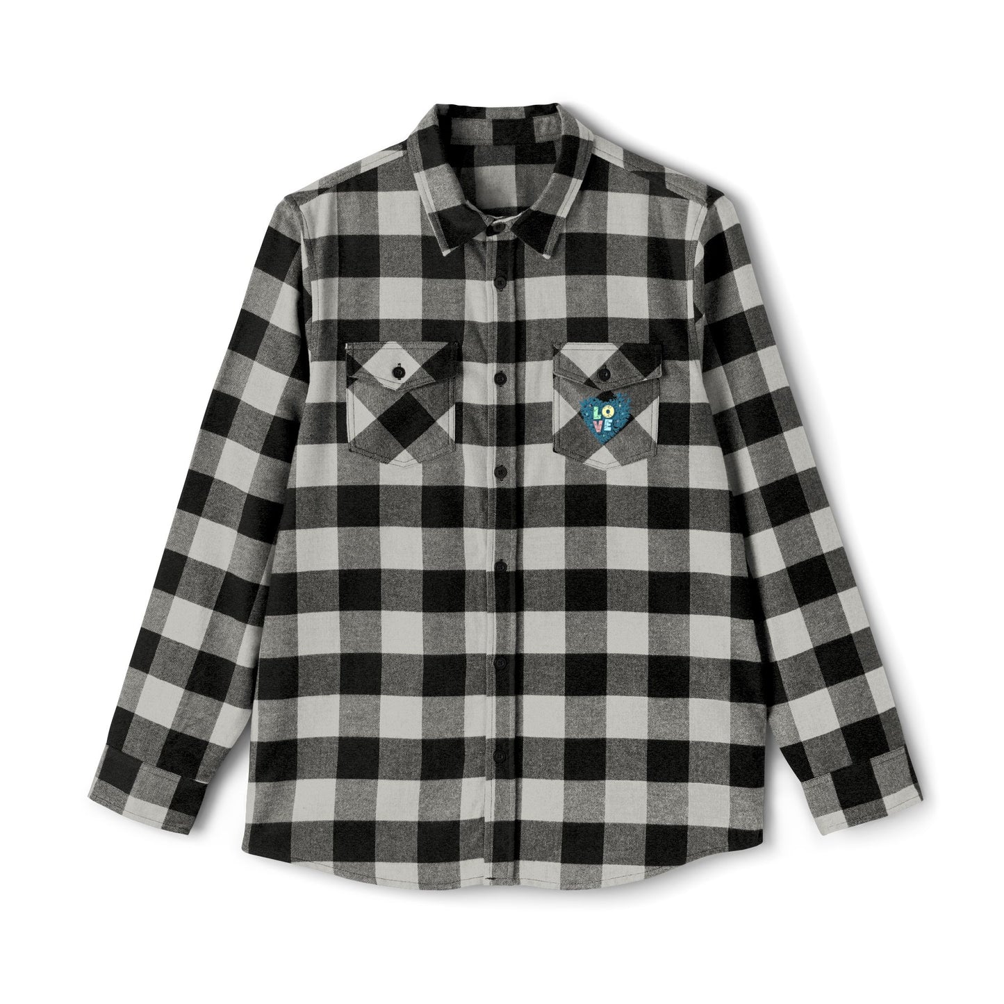 Urban Style Unisex Flannel Shirt - Love Design - Casual Fashion for All Occasions