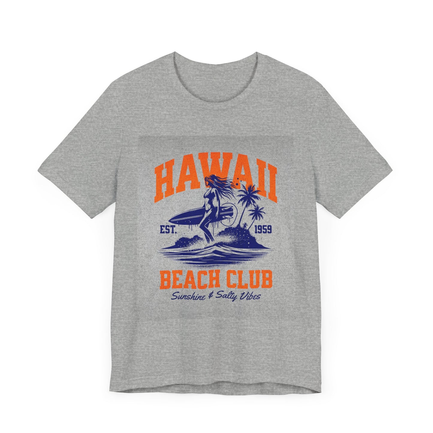 Hawaii Beach Club Unisex Tee - Sunshine & Salty Vibes, Sunset Beach Graphic