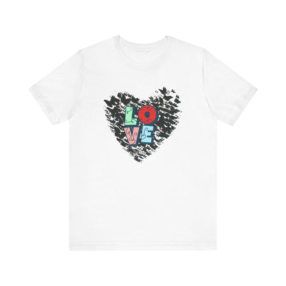 Love Heart Unisex Short Sleeve Tee - Graphic T-Shirt for Casual Wear