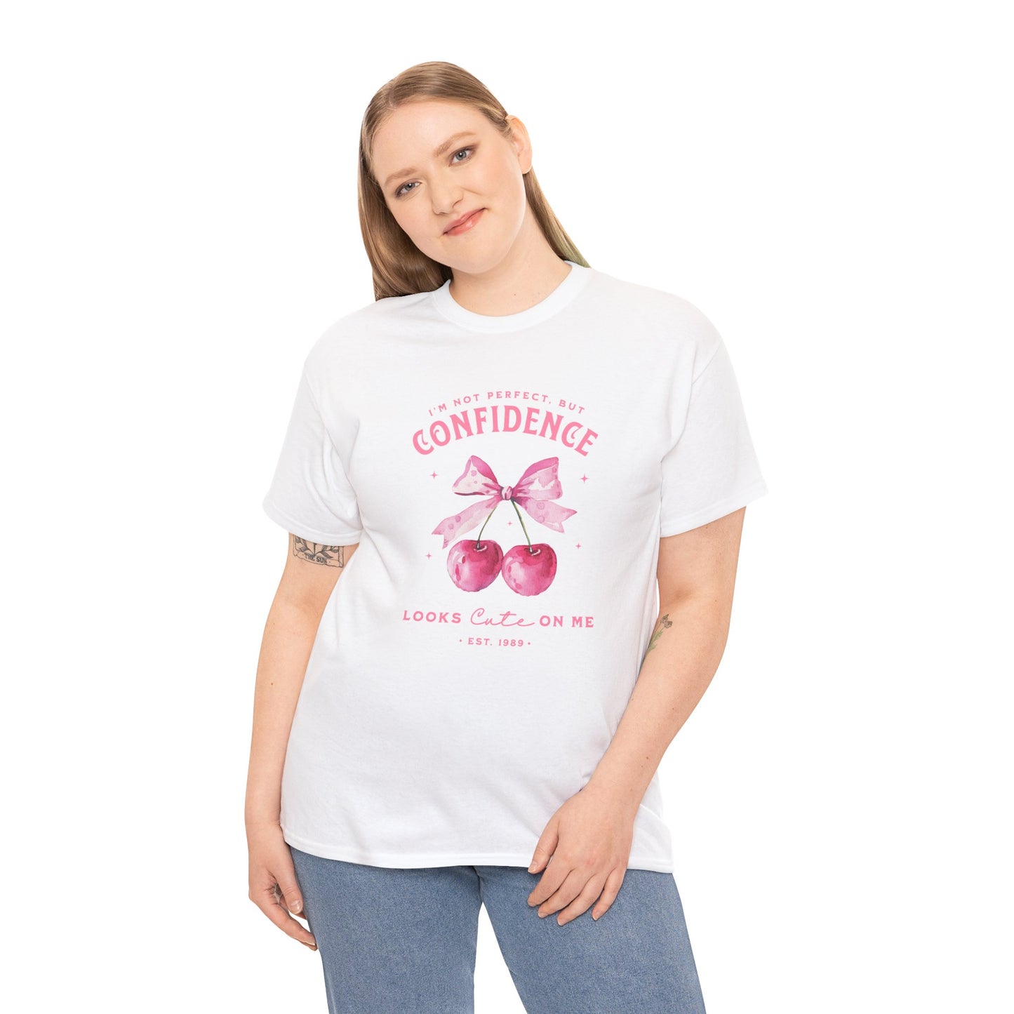 Women Cute Confidence Cherry Unisex Heavy Cotton T-Shirt