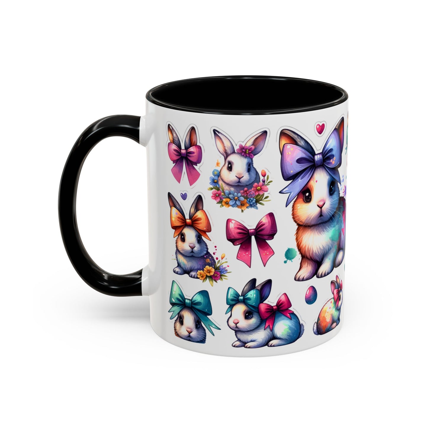 Colorful Bunny-Themed Accent Coffee Mug - Perfect for Spring Gifting!