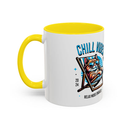 Chill Vibes Only Cat Coffee Mug - Relax Mode Engaged