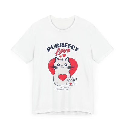 Purrfect Love Cat Tee | Adorable Valentine's Day Unisex Jersey Shirt