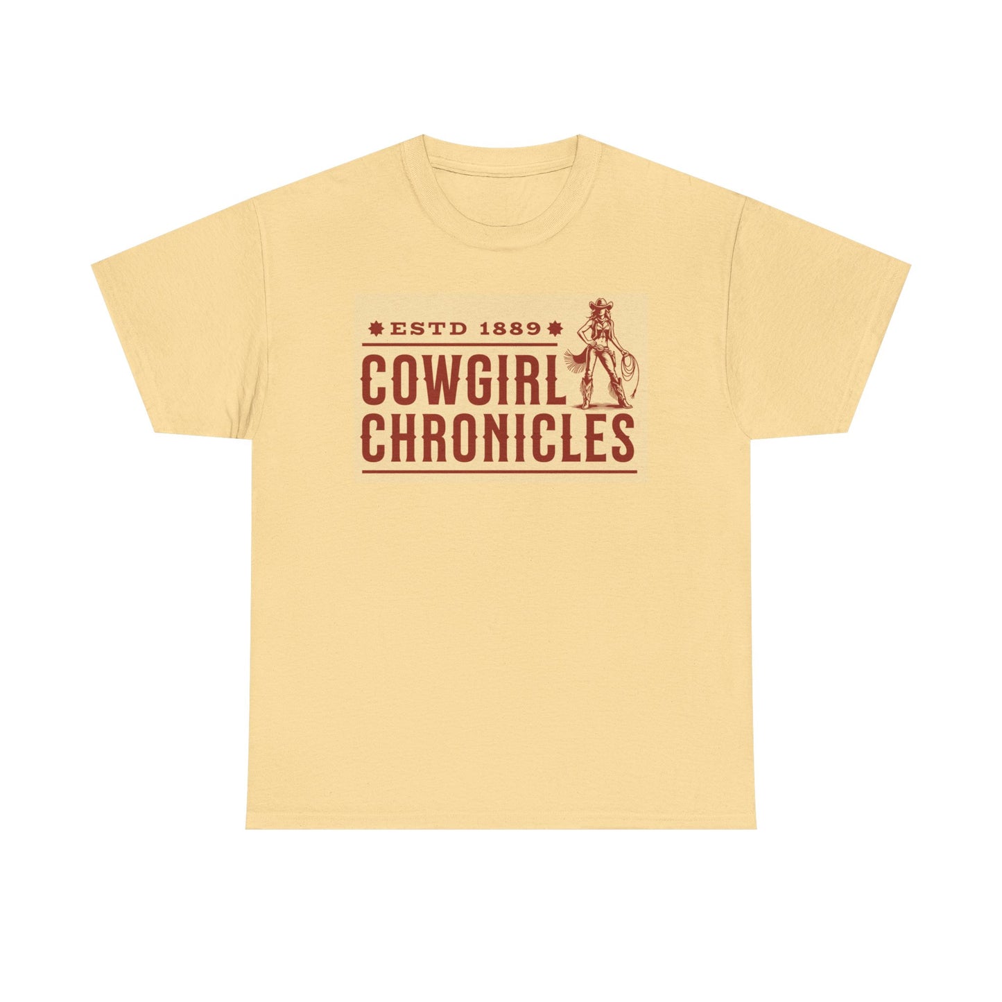 Cowgirl Chronicles Women Heavy Cotton Tee - Vintage Western Style Apparel