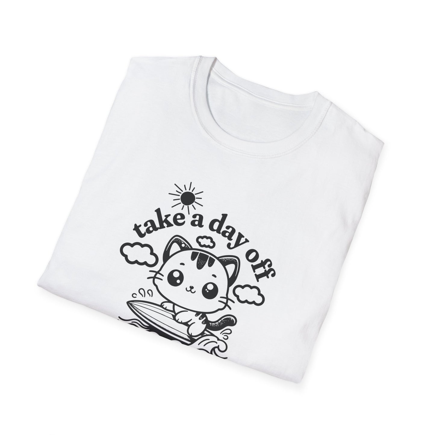 Cute Cat "Take a Day Off" Unisex Softstyle T-Shirt