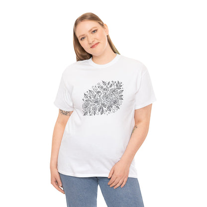 rose  Design Unisex Heavy Cotton Tee - Comfortable & Stylish Casual Wear