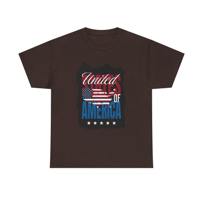 Patriotic Unisex Heavy Cotton Tee - United of America Design