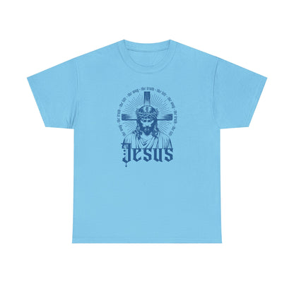 Faith-Inspired Unisex Heavy Cotton Tee - 'Jesus' Graphic Design