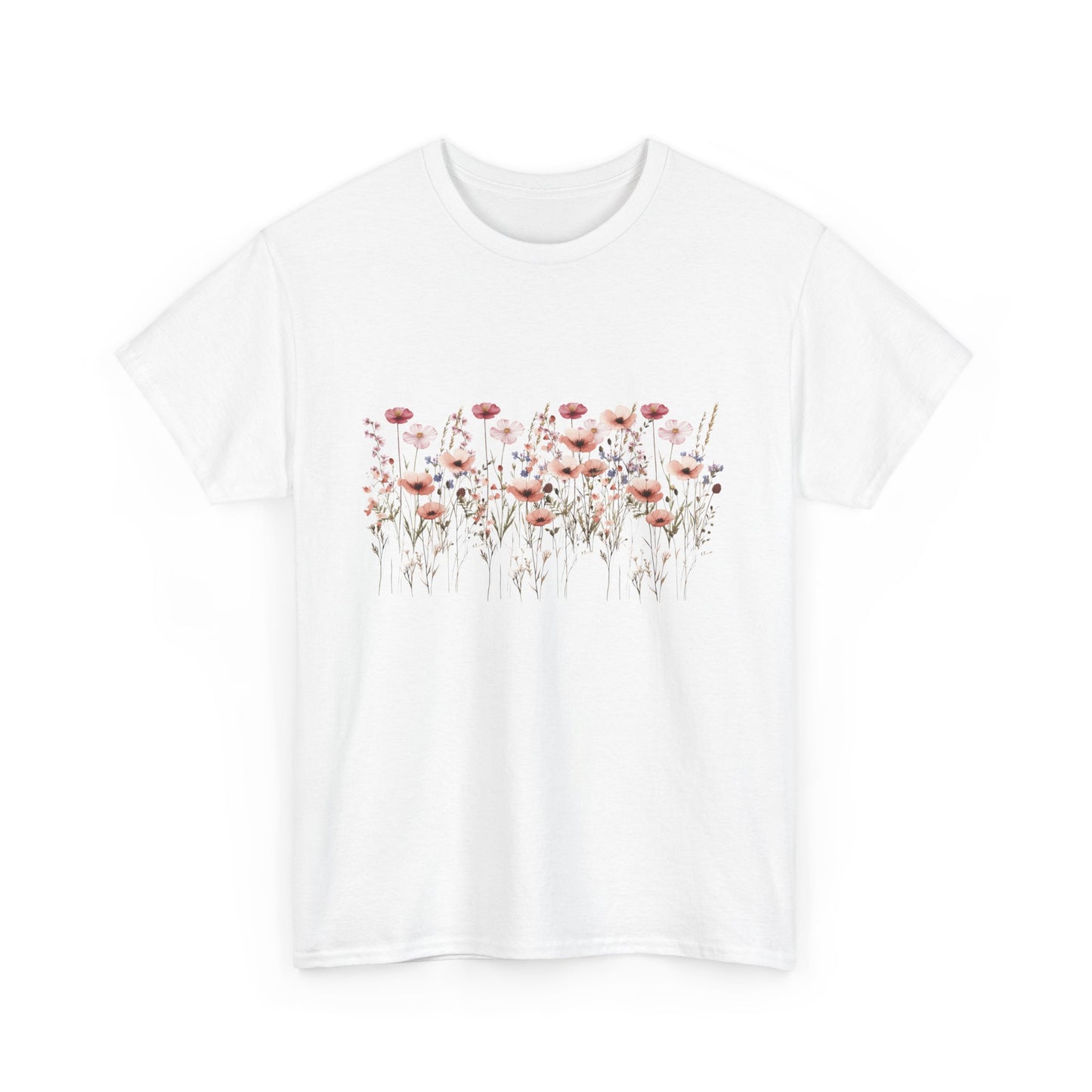 Floral Women's   Heavy Cotton T-shirt  - Comfortable Spring Style