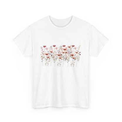 Floral Women's   Heavy Cotton T-shirt  - Comfortable Spring Style