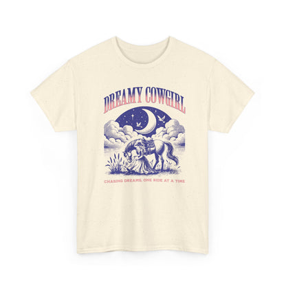 Dreamy Cowgirl MEN Heavy Cotton T-SHIRT- Chase Dreams in Style