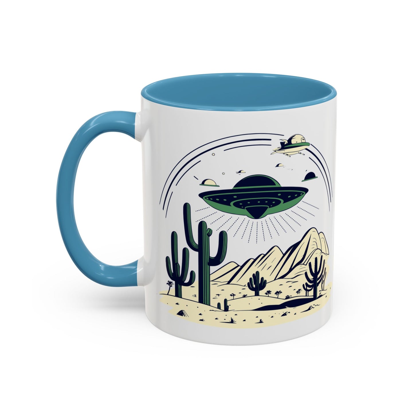 Retro UFO Accent Coffee Mug - Perfect for Sci-Fi Lovers and Gift Giving