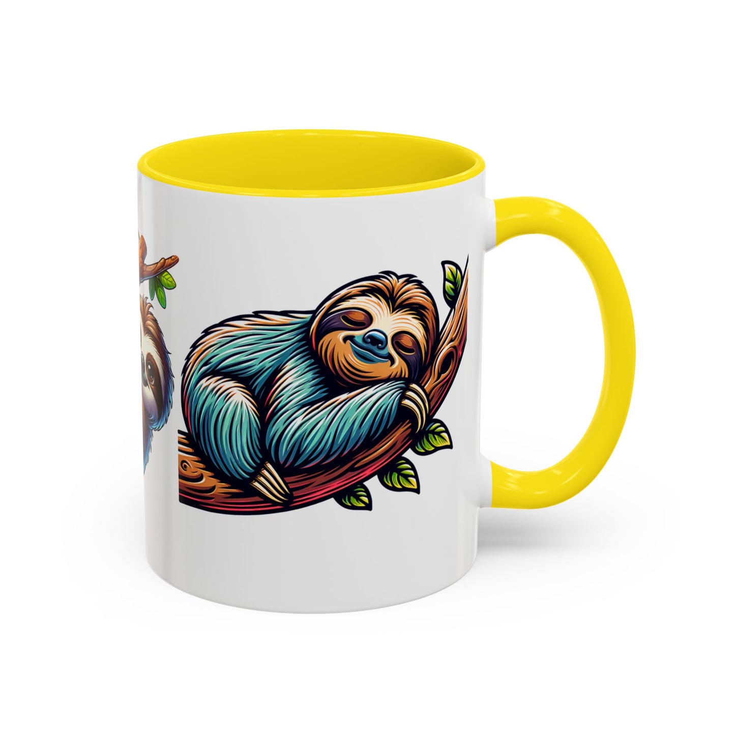 Sloth-Themed Accent Coffee Mug - Fun and Cute Design for Animal Lovers!