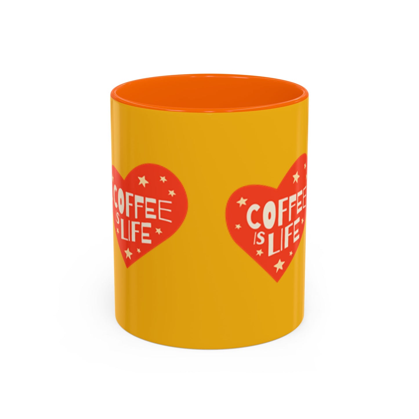 Coffee is Life Accent Mug - Fun Yellow Coffee Cup for Coffee Lovers