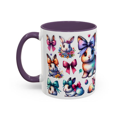 Colorful Bunny-Themed Accent Coffee Mug - Perfect for Spring Gifting!