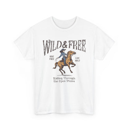 Wild & Free Women Heavy Cotton Tee - Adventure Spirit Graphic Tee