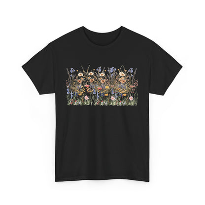 Botanical Bloom Unisex Women's  Cotton Tee - Nature-Inspired Floral Design